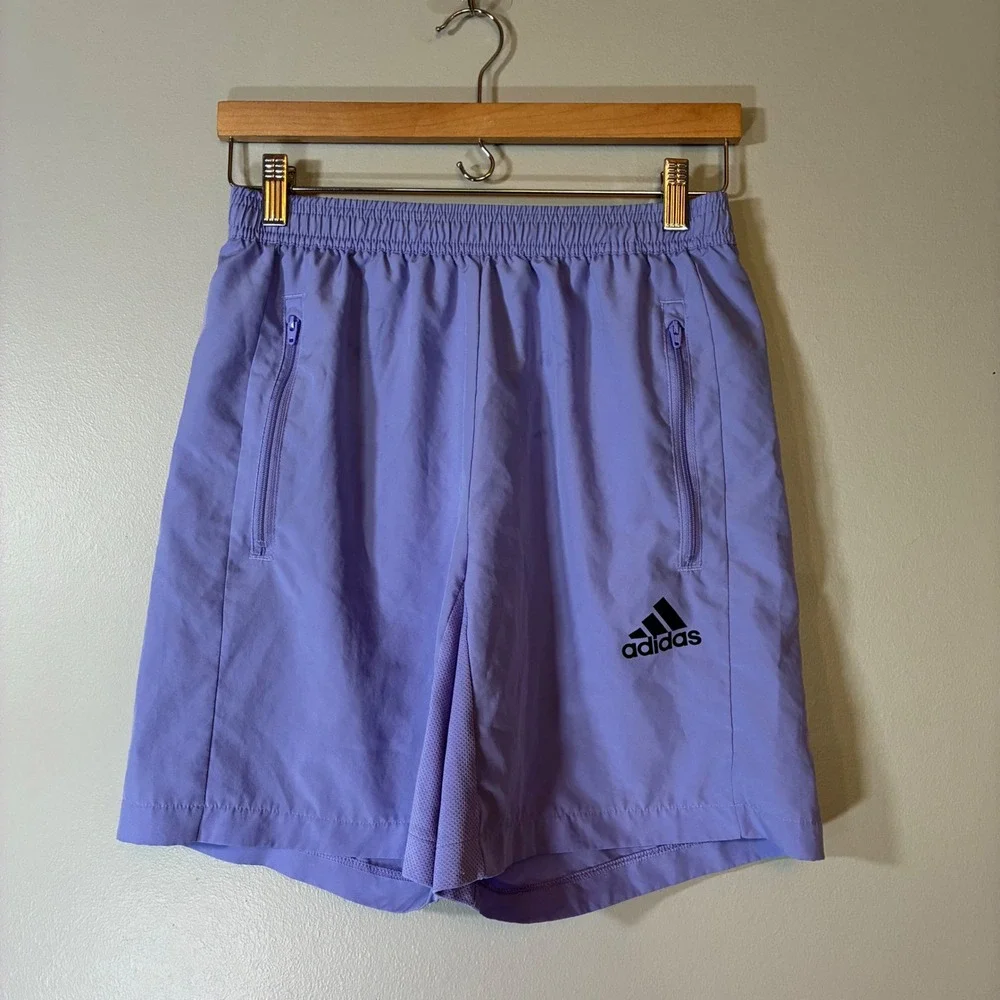 Adidas Mens Aeroready Primegreen Shorts Purple Lavender Zipper Pockets S